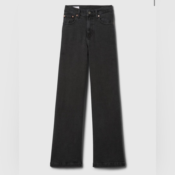 GAP Black Flare Wide Leg Jeans - Picture 5 of 10